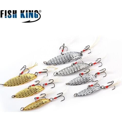 1PC Spoon Lure 5G-20G Metal Fishing Bait 2 Colors Spoon Bass Baits-6#Hook Fishing Tackle jigging lure pesca