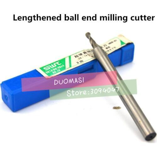 1PCS lengthening R10.0*20*32*150 high speed steel ball end milling cutter, straight shank white steel cutter, R milling cutter