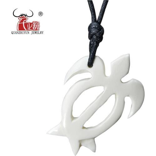 GX077 Hot Sale New Zealand Maori handmade jewelry Sea Turtles necklace man yak bone pendant necklaces of surfing