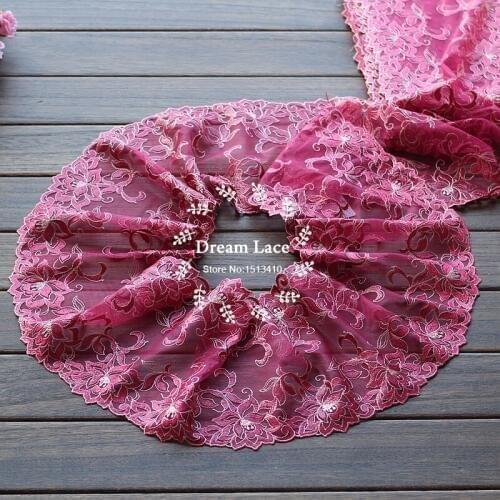 2yards/lot 18cm wide Embroidered Tulle Lace trim mesh lace trim~~lovely