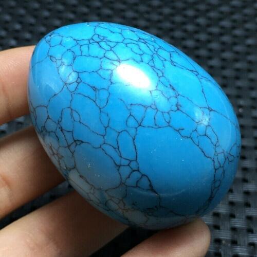 70g Natural beautiful egg-shaped turquoise mineral rock samples 48x35mm