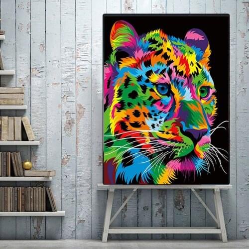 Abstract Colorful Graffiti Art Canvas Painting Leopard Dog Tiger Animals Wall Art Posters and Prints Wall Picture Home Decor