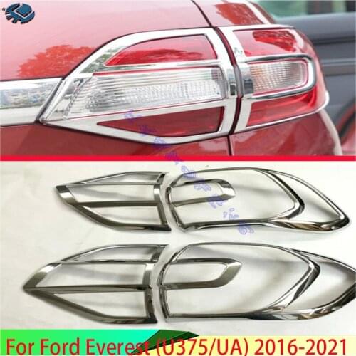 For Ford Everest 2016 2017 2018 ABS Chrome Trim Tail Light Rear Back Frame Lamp Cover molding