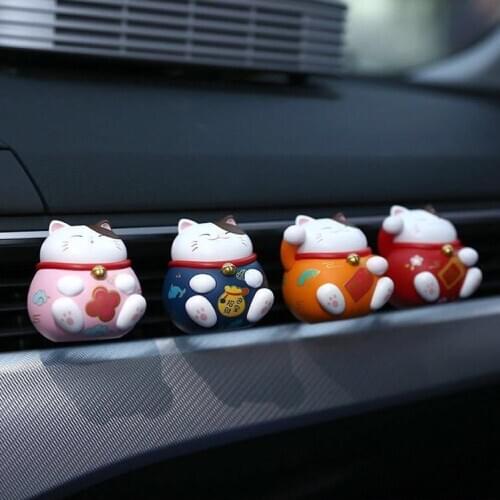 Car Air Conditioning Air Outlet Decorative Fragrance Diffuser Accessories Car Perfume Clip Lucky Cat Car Air Freshener