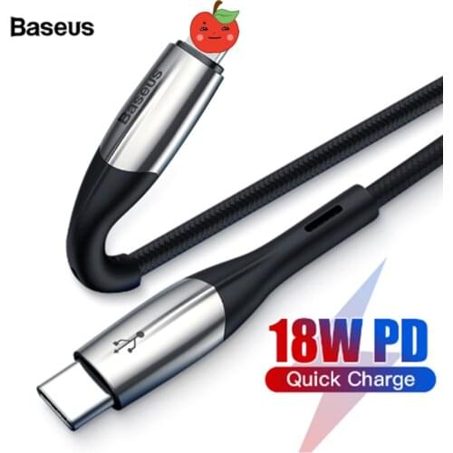 Baseus 18W PD Cable USB C to Lightning Cable For iPhone 11 Pro Xs Max 8 Plus Quick Charging USB Cable Type C Charger Data Cable