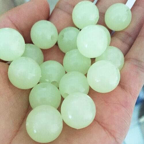 BlueSea 1000pcs/Bag 8mm Premium Quality Round Luminous Fishing Float Beads Fishing Glow Beads White Color