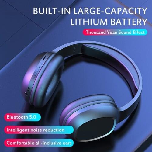 Bluetooth 5.0 Earphones T5 HiFi Active Noise Cancelling wireless headphones Over ear headset with microphone for phones & music