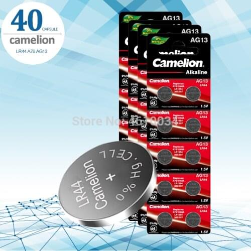 Camelion 40pcs 1.5V Button Cell Battery lr44 Lithium Coin Batteries A76 AG13 G13A LR44 LR1154 357A SR44 100% Original