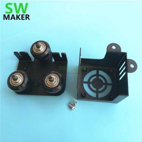 CR-10 Metal X Carriage Plate with wheels + Fan cover for X-axis Creality CR-10 CR-10S CR-10-S ENDER-3 ENDER-4 TEVO 3D printer