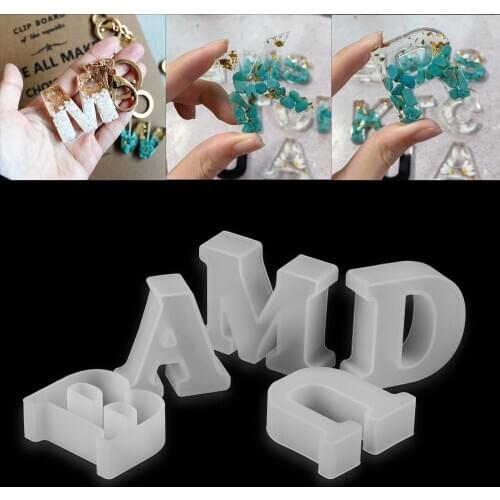 26 Letter Mold Alphabet Number Silicone Molds Crystal Glue Epoxy Resin Casting Mold For DIY Jewelry Making Craft Accessories