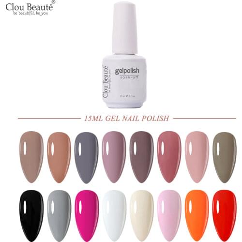 Clou Beaute Gel Nail Polish 15ml Primer Nail Gel Base And Top Coat UV LED Semi Permanent Varnish Gel Polish Soak Off White