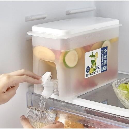 3.5L Water Pots with Faucet Summer Cold Water Carrier Storage Container Water Dispenser Switch Tap Portable Bucket