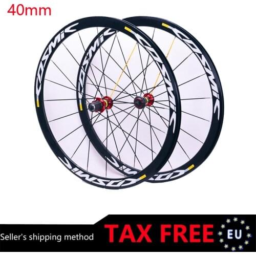 New cosmic Carbon Hub ultra light 700C 40mm road bike aluminum alloy rim wheelset bicycle gear set compatible with QR wheelset