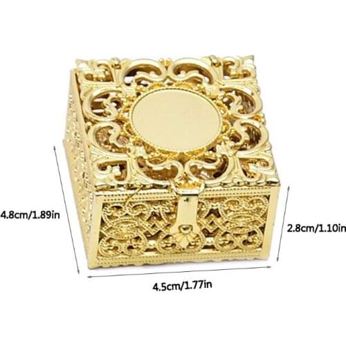 M17D Rosary Bead Box Necklace Metal Christian Catholic Religious Jewelry Case Storage