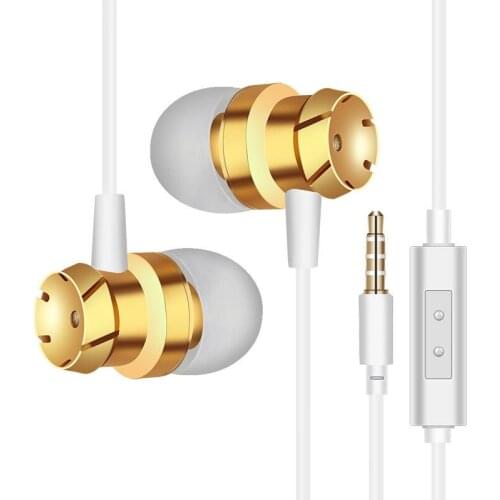 Mobile Phone Earphones & Headphones Android Universal Wire Control with Wheat Metal Headset In-ear
