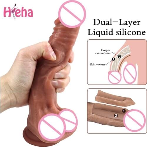 Soft Silicone Touch Realistic Dildo Real Skin Penis with Suction Cup Big Dildos for Women Masturbation Lesbian Sex Toy Female