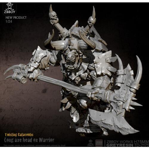 75mm Resin Figure Kits Minotaur General Axe resin model self-assembled TD-2175