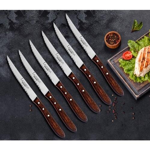 Kitchen Knife Set Steak Meat Knife Restaurant Meat Cutting Chopping Fruit Vegetable Knife Stylish Wenge Wood Handle