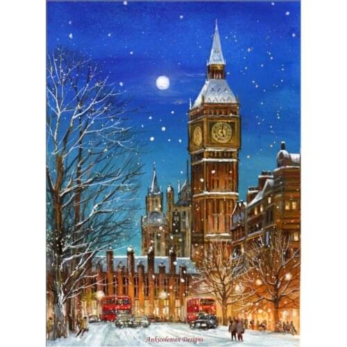 Counted Cross Stitch Kits Needlework - Crafts 14 ct Aida DMC Color DIY Arts Handmade Home Decor - Night in Big Ben