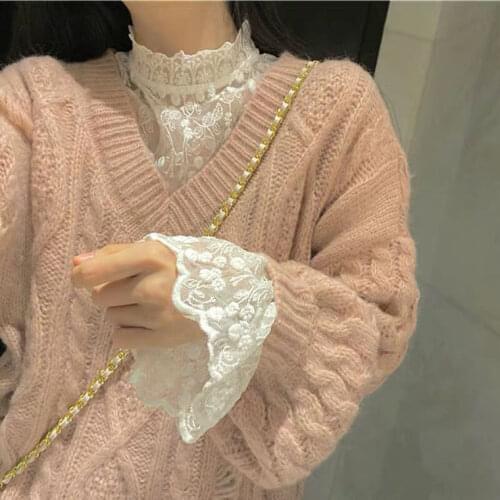 Underwear Lace Blouse Long Sleeve Mesh Bottoming Shirt for Women Autumn Winter Coat Small Shirt for Women tank top tops