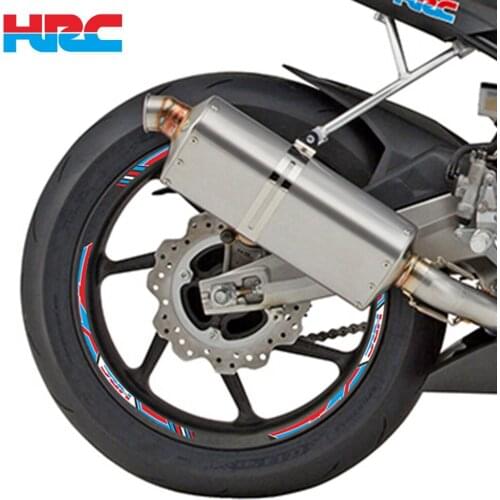 New Motorcycle wheel decals Reflective stickers rim stripes 17inch For Honda Racing HRC CBR250RR CBR400RR CBR600RR CBR1000RR