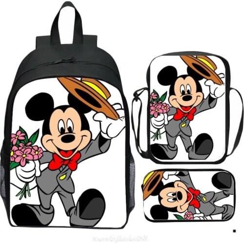 Original Disney Girl Mickey Mouse Minnie School Backpack for Kids Girls Cartoon Bookbag Children Cute Shoulder Bags Mochila