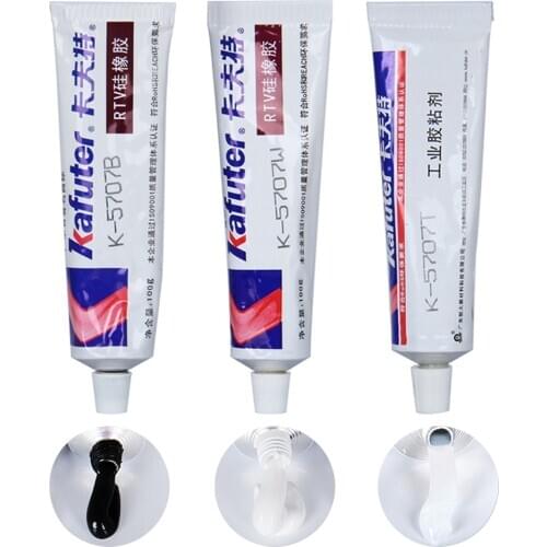Kafuter 100g K-5707B/T/W Silicone Rubber Industrial Adhesive ABS PC PA PMMA Engineering Plastics Special Glue Strong Insulation