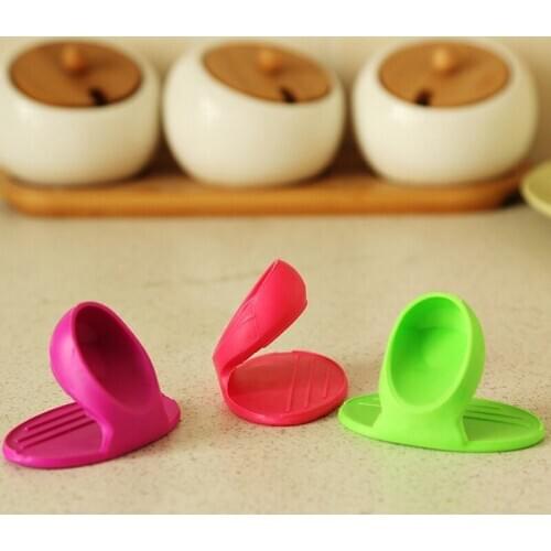 1Pc Kitchen Cooking Baking Oven Mitts Silicone Heat Resistant Gloves Clips Insulation Non Stick Anti-slip Pot Bowel Holder Clip