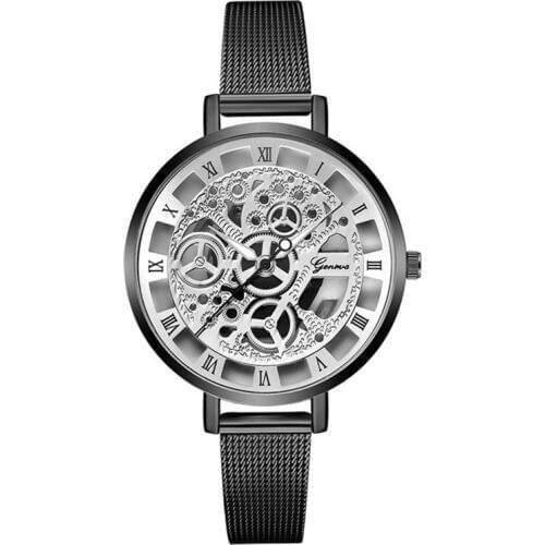 Modern Quartz Watches Women Hot Mesh Black Stainless Steel Bracelet High Quality Casual Wrist Watch Ladies Clock reloj hombre