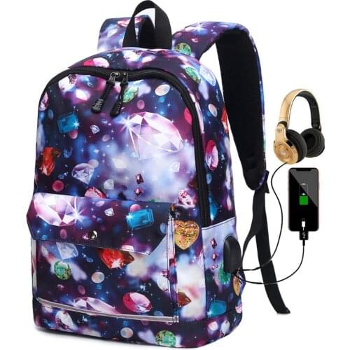 Student Schoolbag Multi-compartment USB Charger Port Laptop Bag Travel Backpack Gifts for Men & Women Fits 15.6 Inch Notebook