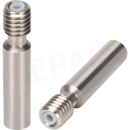2pcs Super smooth Stainless steel Heat Break throat Chimera/Cyclops MK8 thermal barrel 1.75mm 3d printer