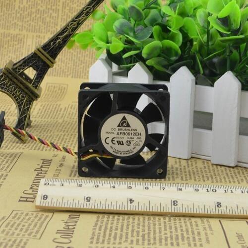 Original FOR Delta AFB 0612 EH 6cm 6CM 12V 0.48A 6025 3-wire double ball cooling fan