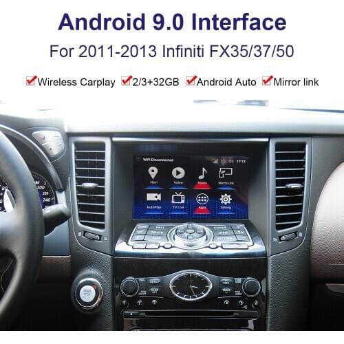 Android system car Radio player Video interface for Infiniti FX35/FX37/FX50 2011-2013 GPS navigation interface Youtube