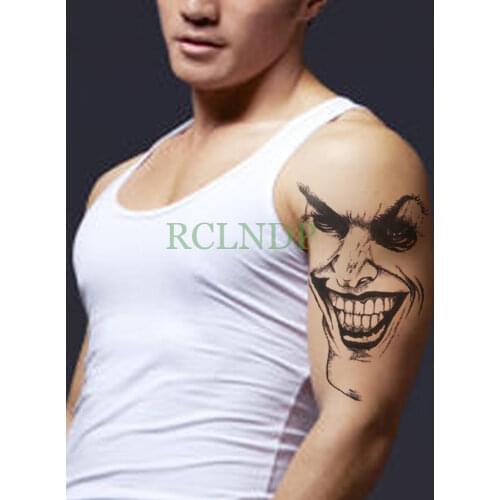 Waterproof Temporary Tattoo clown joker Sticker tatto stickers flash tatoo fake tattoos for men women