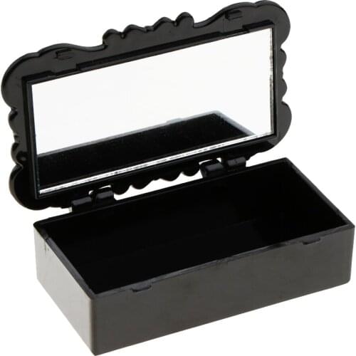 3Pcs Retro Empty Container Storage Mirror Case for False Eyelash Makeup Puff