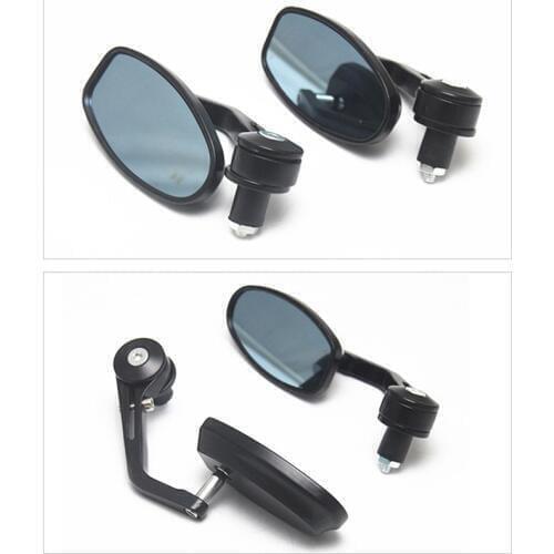 1 Pair 7/8" 22mm Universal Motorcycle Aluminum Rear View Black Handle Bar End Side Rearview Mirrors