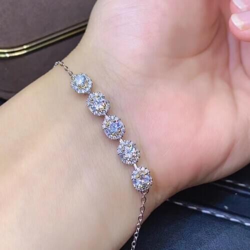 2021 newest moissanite bracelet for women necklace shiny better than diamond real 925 silver GRA certificate girl birthday gift