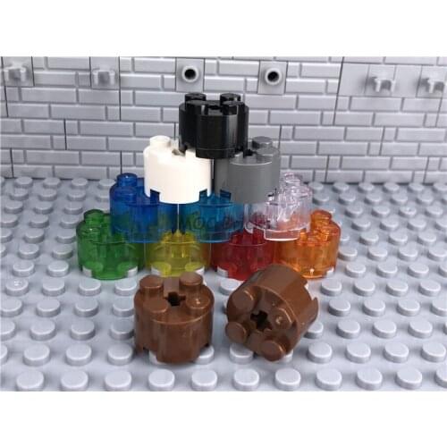 100pcs/lot MOC Bricks Colorful 2x2 Round Brick fit with 6143/6116/3941 Figure DIY Building Blocks Toys tree children Xmas gifts