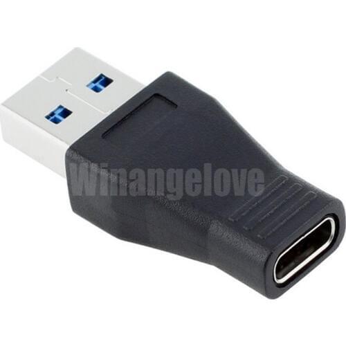 100pcs High Speed USB 3.1 Type C Female to USB 3.0 Male Port Adapter USB-C to USB3.0 Type-A Connector Converter / Black Color