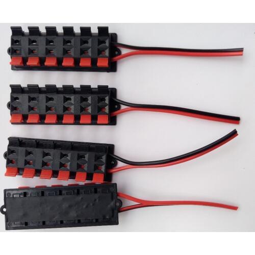20 Pcs x WP Push Type Speaker Terminal Board Connector Spring Loaded 12-Way 83mmx30mm With Soldered Wire 10cm