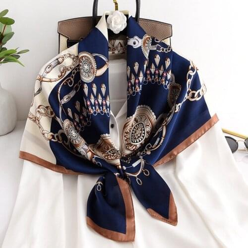 2020 luxury brand women scarf summer silk scarves Fashion 90cm Square scarf seaside beach sunscreen quality shawl bandana