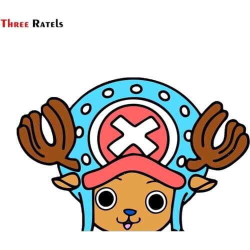Three Ratels FC134 3D TONY CHOPPER Peeking Anime Motorcycle Car Bumper Window Decal Vinyl Car Sticker Graffiti Laptop Sticker