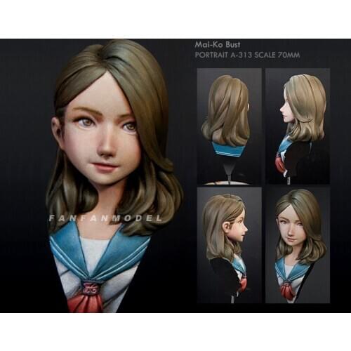 70mm Resin bust kits figure DIY model self-assembled A-313