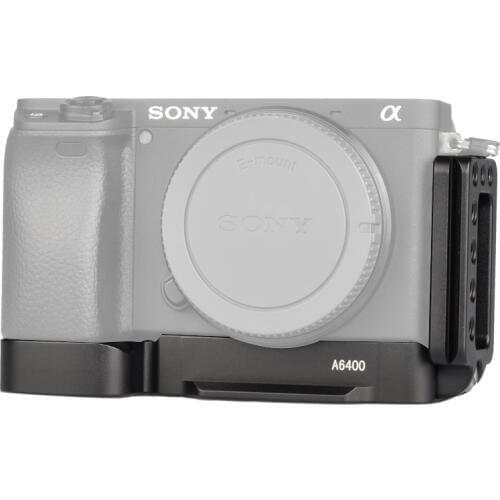 A6400 Vlog Camera Hand Grip L Plate Quick Release Extension Bracket Handle Grip for Sony A6400 Vertical With Cold Shoe Adapter