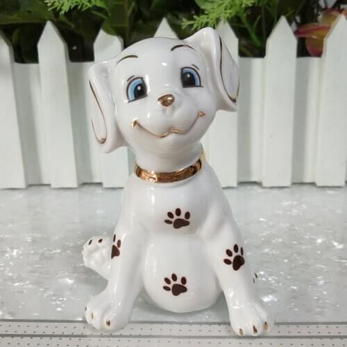 Home decoration accessories Porcelain Zodiac Wangcai Dog Handicraft Fengshui Decoration Cute Dog Gift Home Jewelry Living Room