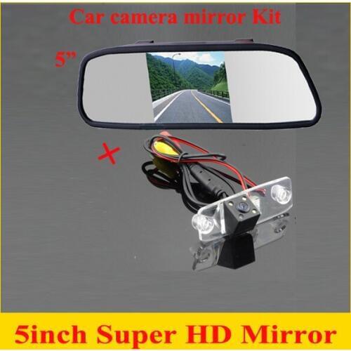 5" car monitor mirror + CCD HD Car rear view parking camera for Hyundai Sonata Tucsen Accent Elantra Kia Carens car rear camera