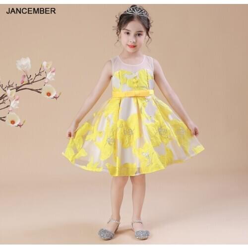 B044 Multicolor Sleeveless Flower Girls Wedding Christmas Children Evening Party Dress 2021 Kids Ball Gowns