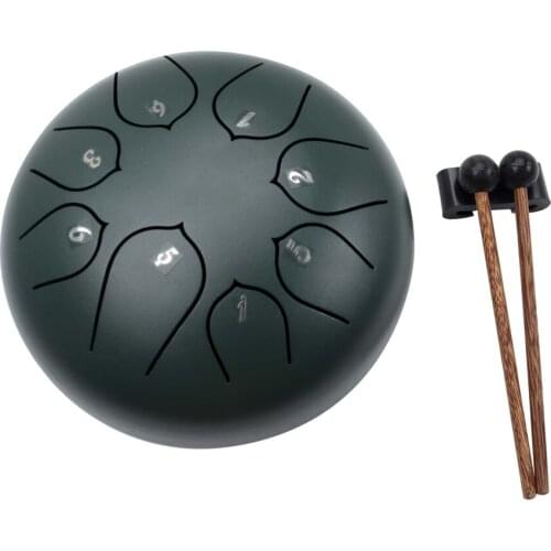 6 inch 8-Tone Steel Tongue Drum Hand Pan Drums with Drumsticks Percussion Musical Instruments