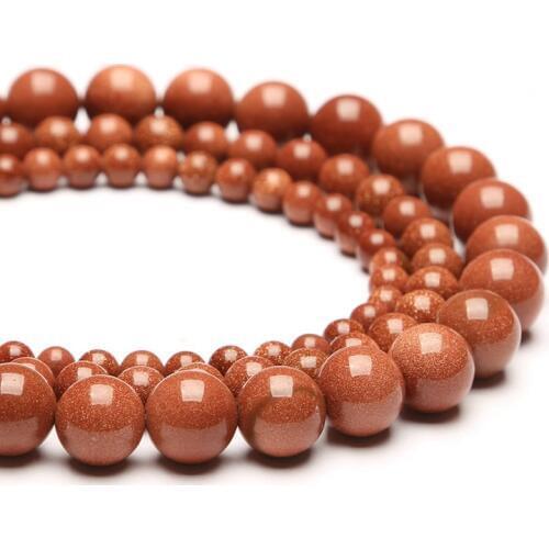 Free Shipping Natural Gold SandStone Golden Sand Round Loose Beads 4 6 8 10 12 MM Pick Size For Jewelry 16" Strand
