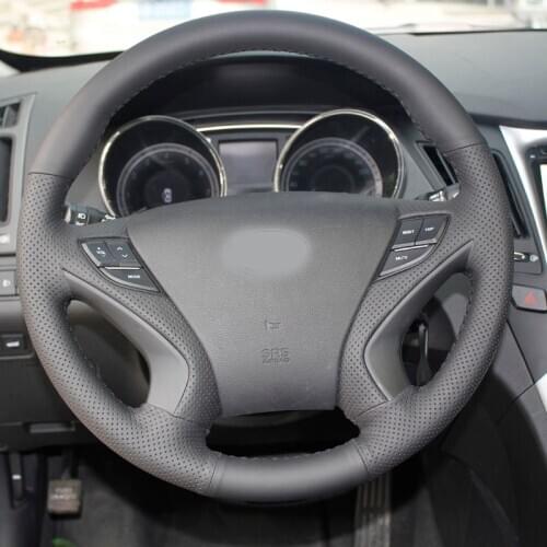 DIY Sewing-on PU Leather Steering Wheel Cover Exact Fit For Hyundai Sonata 8th